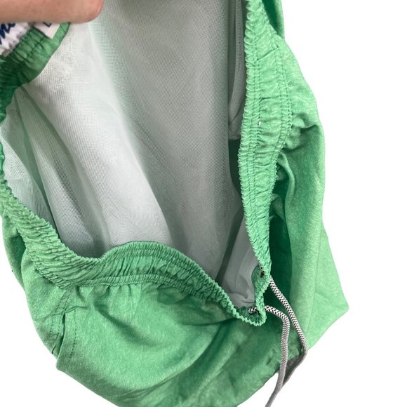 Maamgic Swim Trunks Mens Green Polyester Stretch Swimsuit 6.5" Size L - Picture 9 of 13